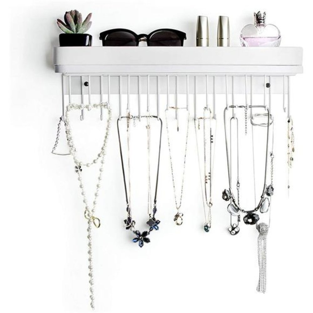 Hanging Jewelry Organizer Necklace Hanger Bracelet Holder Wall Mount Organizer